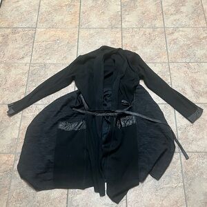 Tusso Size 2 Tie Front Trench Coat with Subtle Pattern